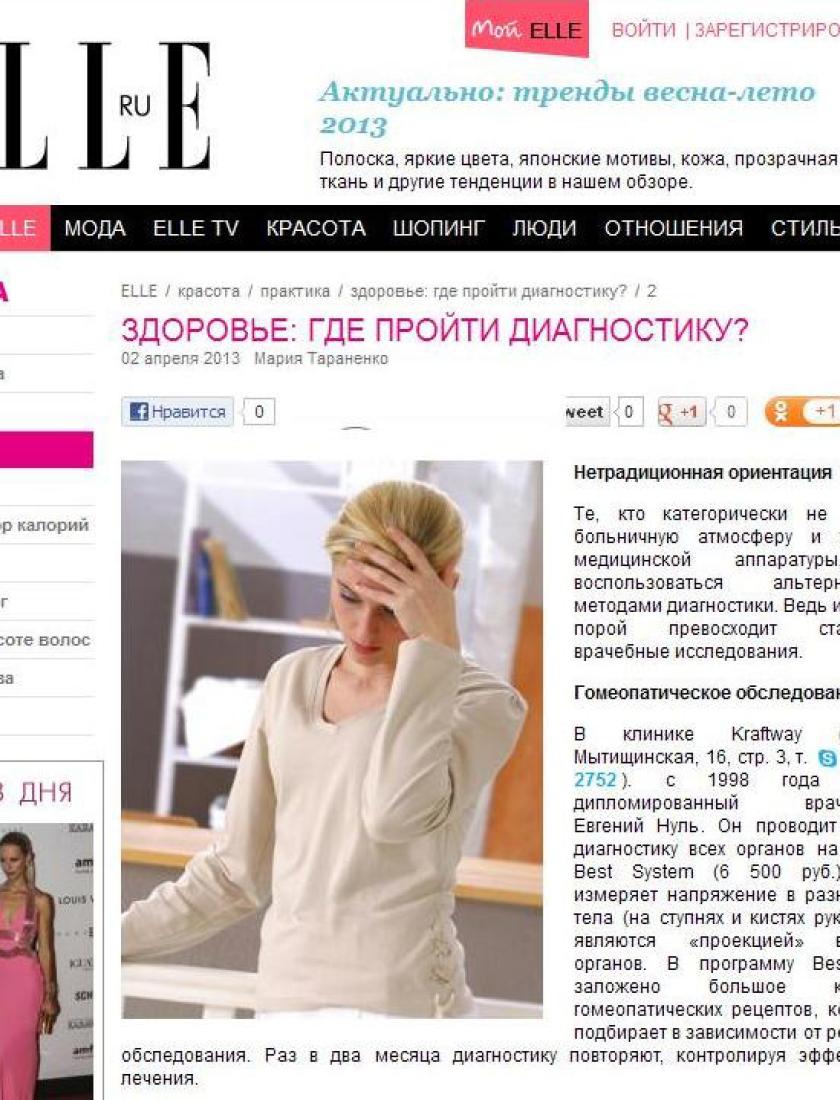 ELLE.ru, апрель 2013